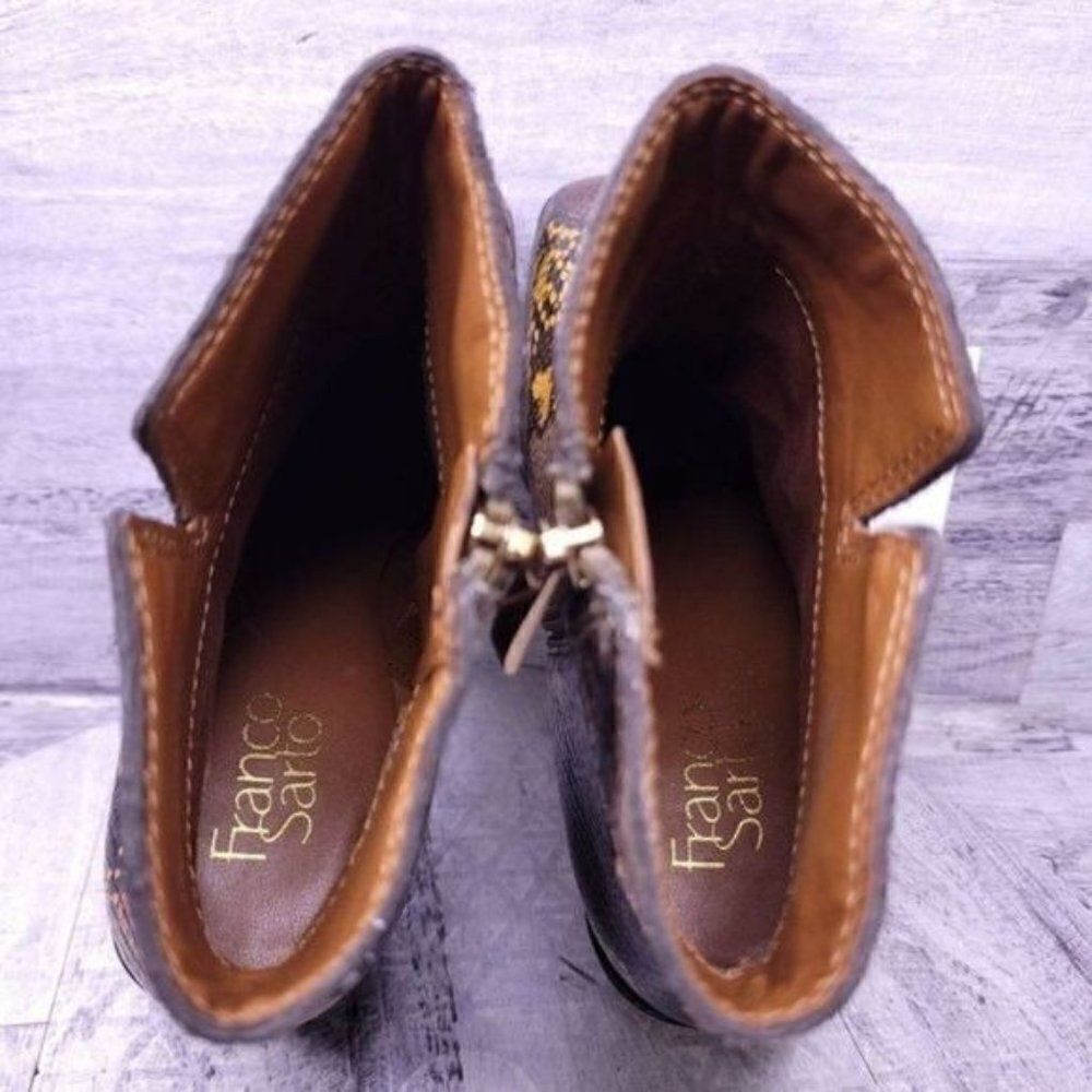 Franco Sarto Generous Snake Print Block Heel Ankl… - image 6